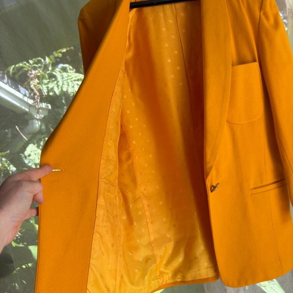 NWOT 80s Vintage Yellow Wool Studio Michelle Stuart Blazer Small Oversized - Picture 6 of 13